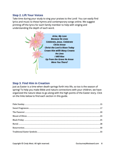 sample page from a science curriculum for homeschoolers